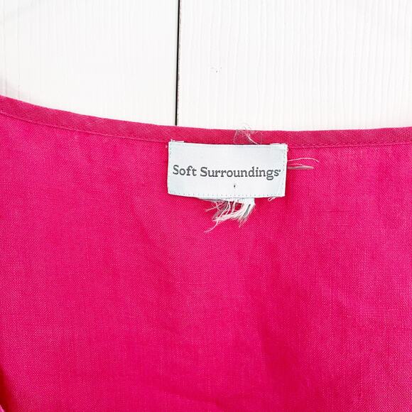 Soft Surroundings Pink Linen Button Up Top - Picture 3 of 6